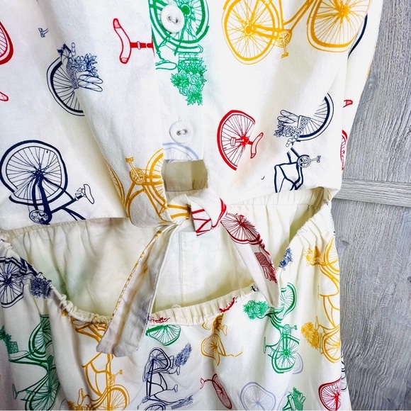 ModCloth Rainbow Bicycle Print Midriff Dress - Picture 5 of 8